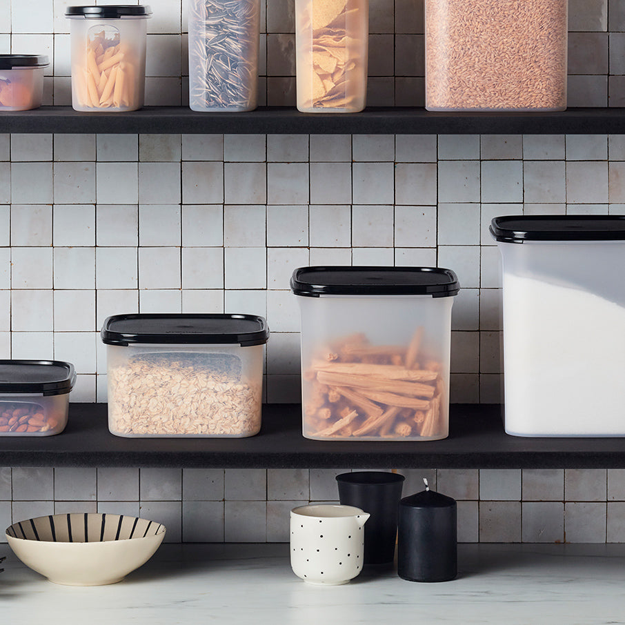 tupperware modular mates square 3 recipiente para almacenar alimentos negro azabache