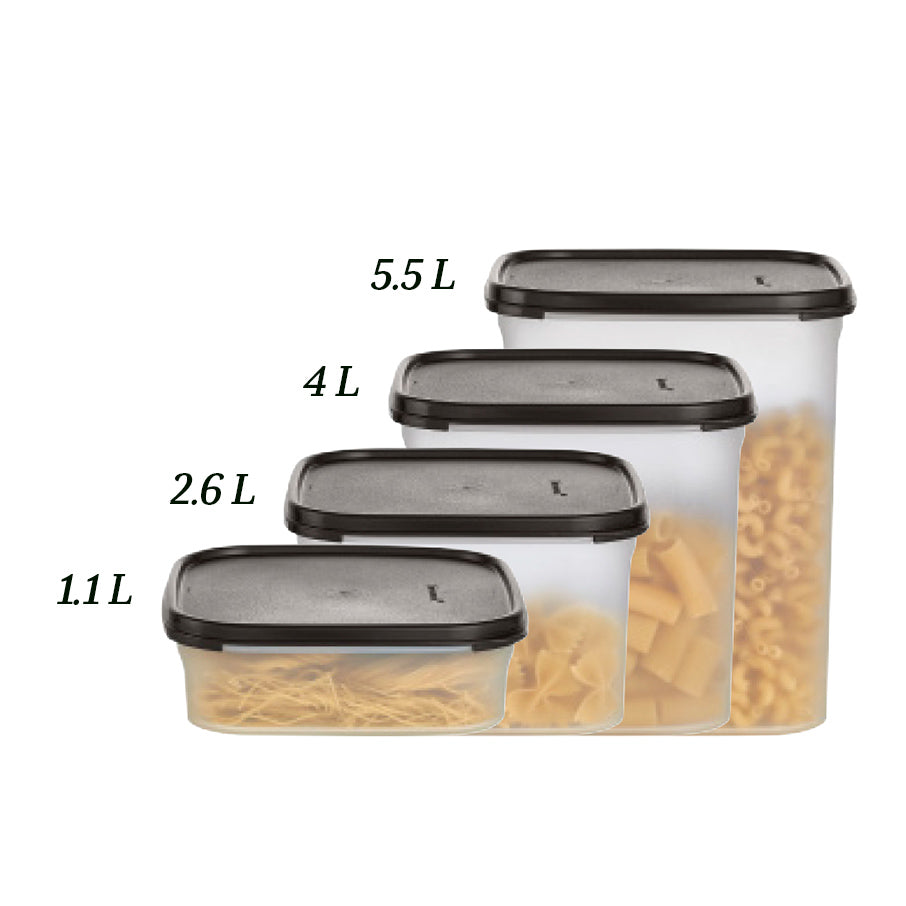 tupperware modular mates square 3 recipiente para almacenar alimentos negro azabache