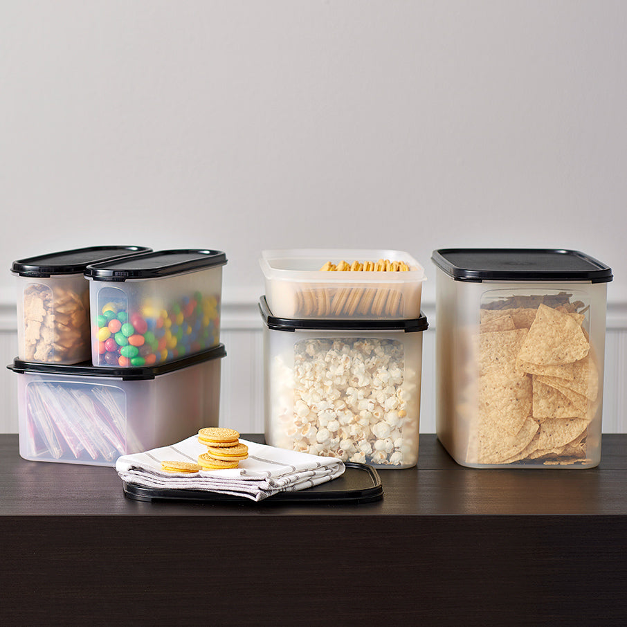 tupperware modular mates rectangular 4 contenedor para almacenar alimentos negro azabache
