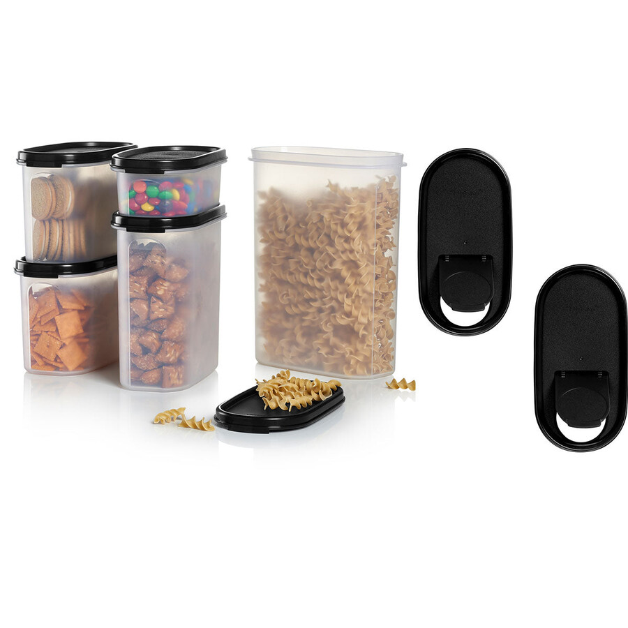 juego ovalado tupperware modular mates negro azabache