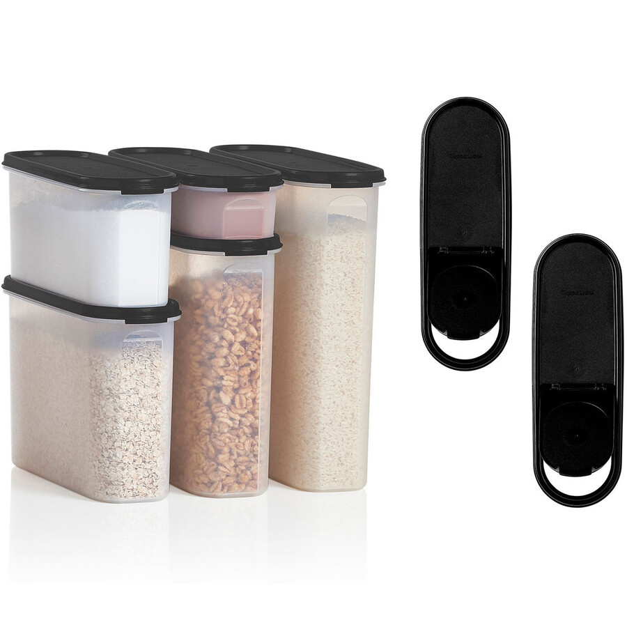 juego tupperware modular mates super ovalado negro azabache