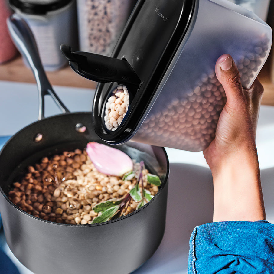 tupperware modular mates ovalado sello vertedor almacenamiento de alimentos negro azabache