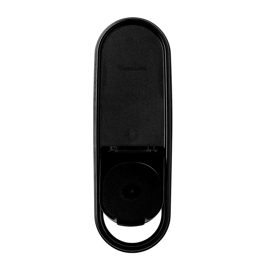tupperware modular mates super ovalado tapa vertedora almacenamiento de alimentos negro azabache