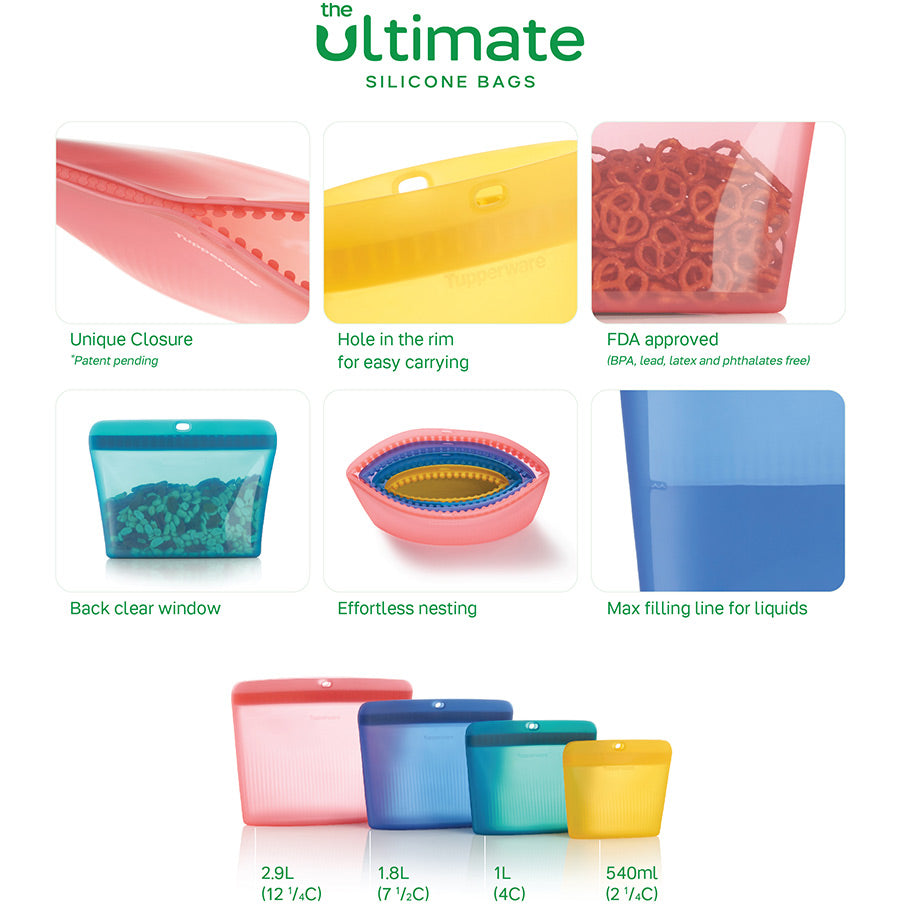 bolsa de silicona ultimate stand-up pequeña amarilla