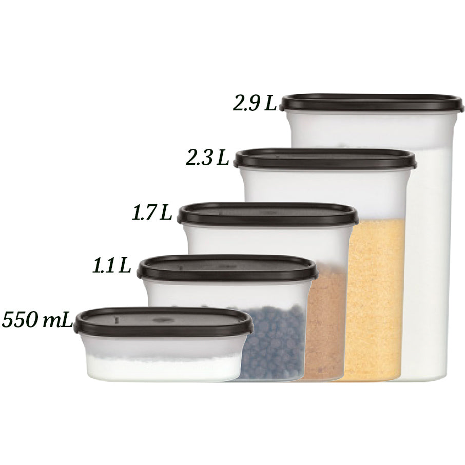tupperware modular mates oval 2 recipiente para almacenar alimentos negro azabache