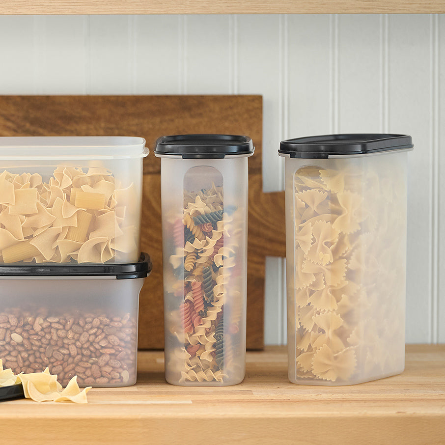 tupperware modular mates ovalado 4 recipiente para almacenar alimentos de 9.75 tazas negro azabache