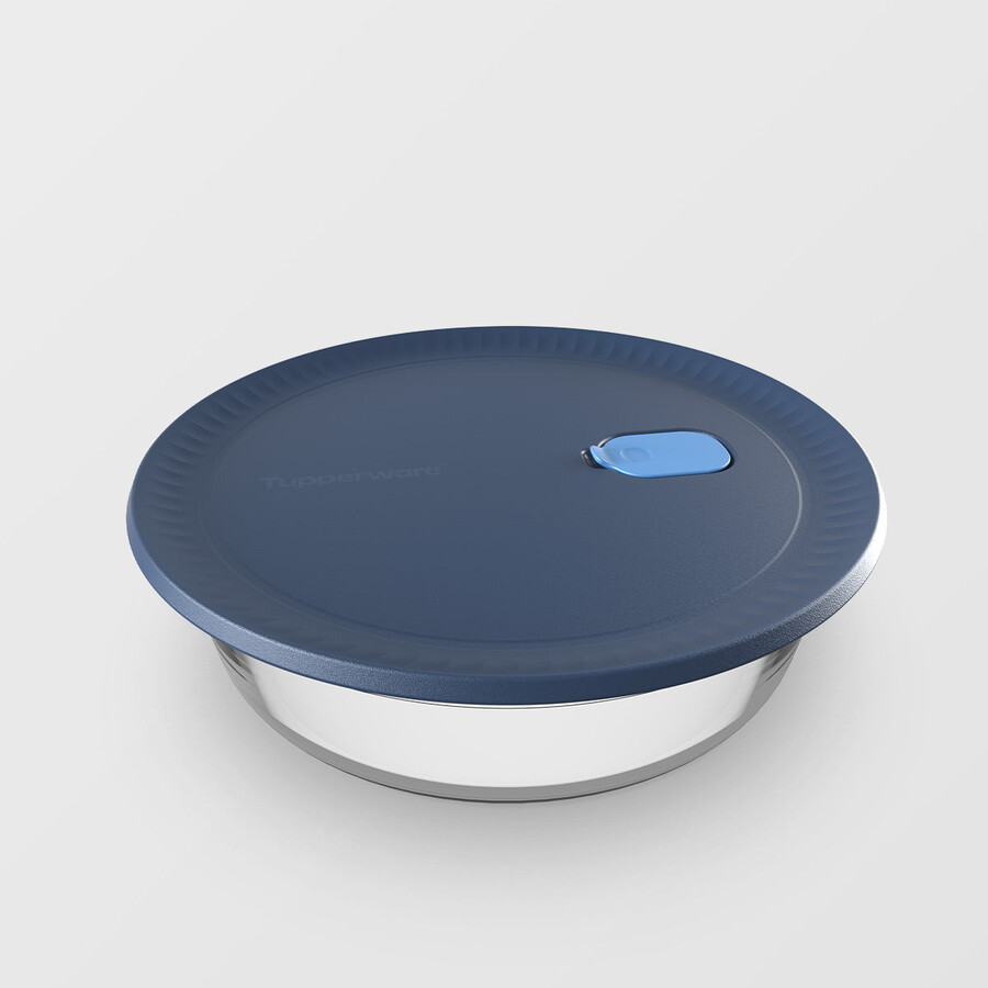recipiente redondo de vidrio tupperware voila recipiente hermético para almacenar alimentos