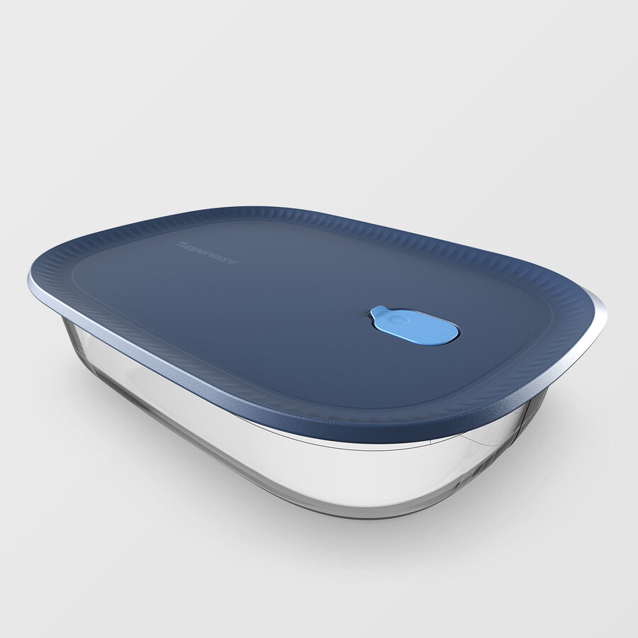 tupperware voila - recipiente rectangular de vidrio xl para hornear recipiente hermético para hornear