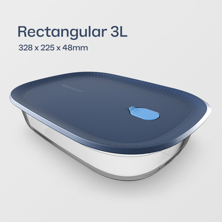 tupperware voila - recipiente rectangular de vidrio xl para hornear recipiente hermético para hornear