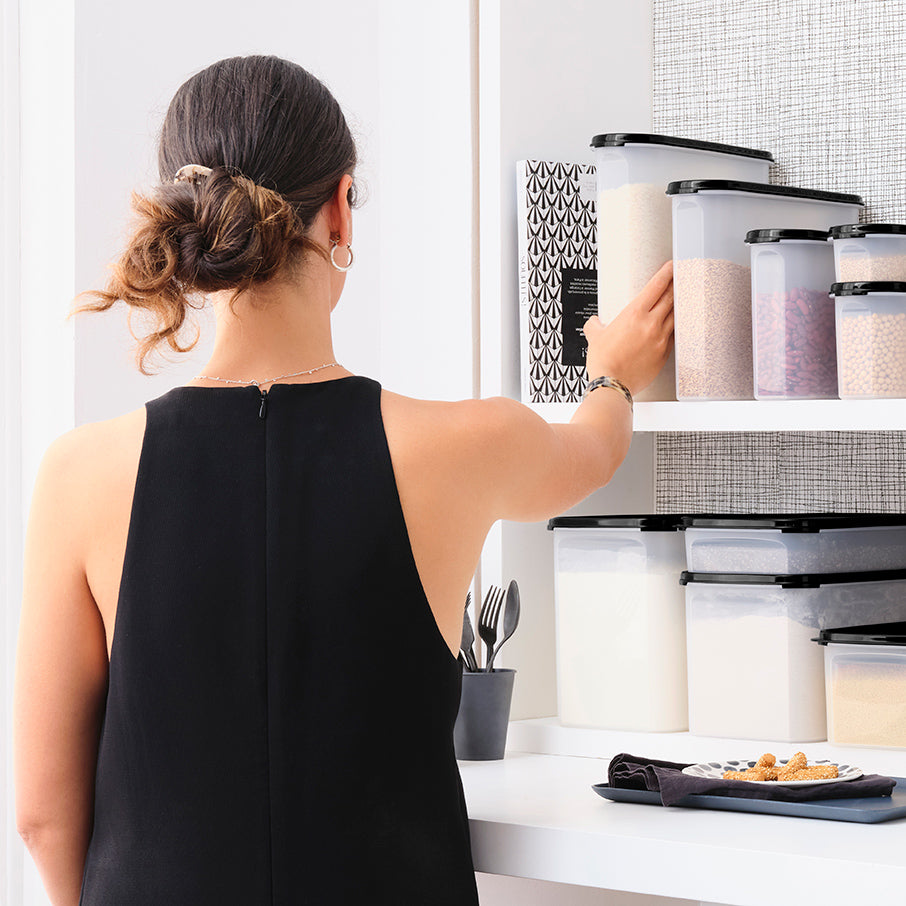 tupperware modular mates super ovalado 5 recipiente para almacenar alimentos negro azabache