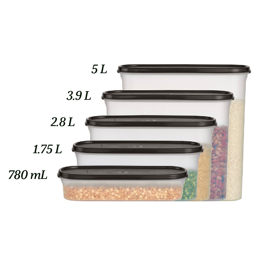 tupperware modular mates super ovalado 5 recipiente para almacenar alimentos negro azabache