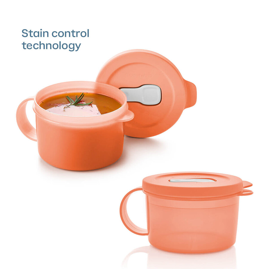tupperware crystalwave plus taza para sopa en microondas juego de 2 a prueba de fugas cosy rosy