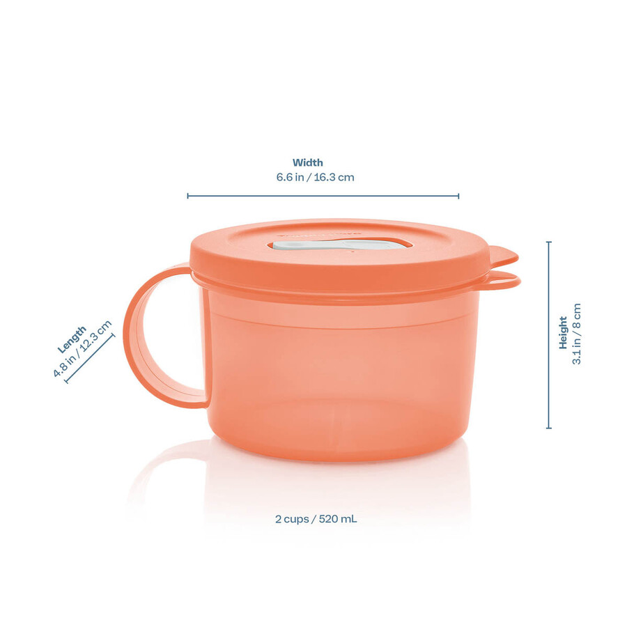 tupperware crystalwave plus taza para sopa en microondas juego de 2 a prueba de fugas cosy rosy