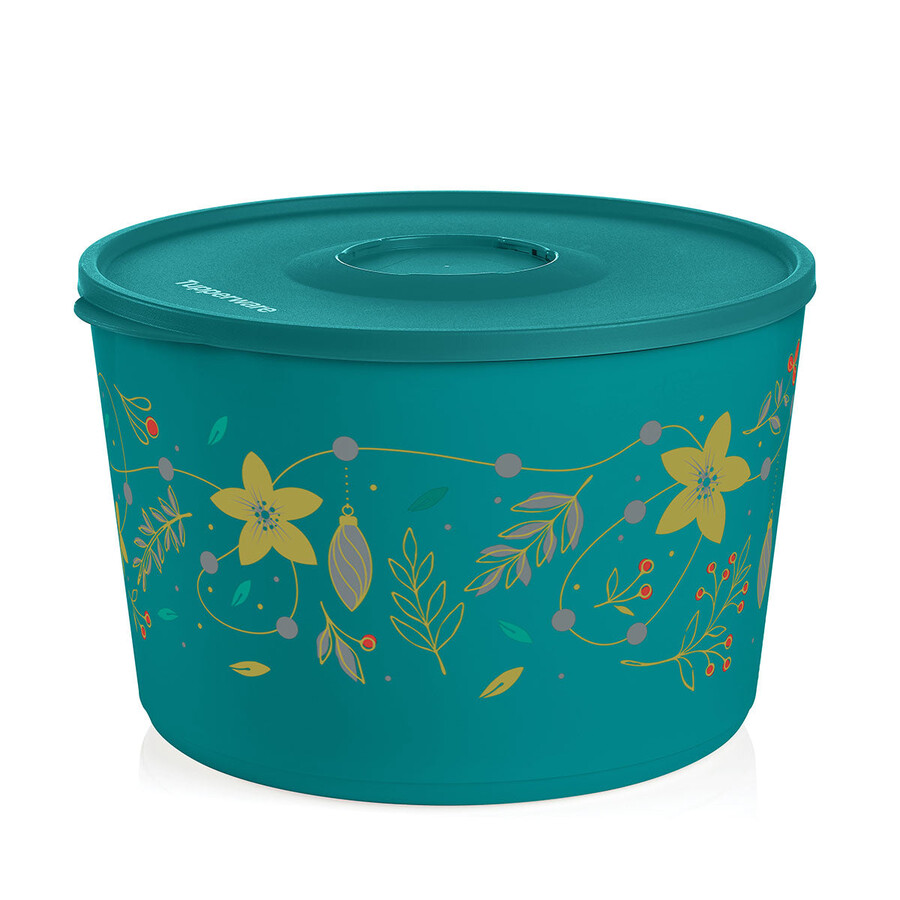 tazón para servir tupperware holiday holly almacenamiento de alimentos 28 tazas 6.6 l verde misterioso