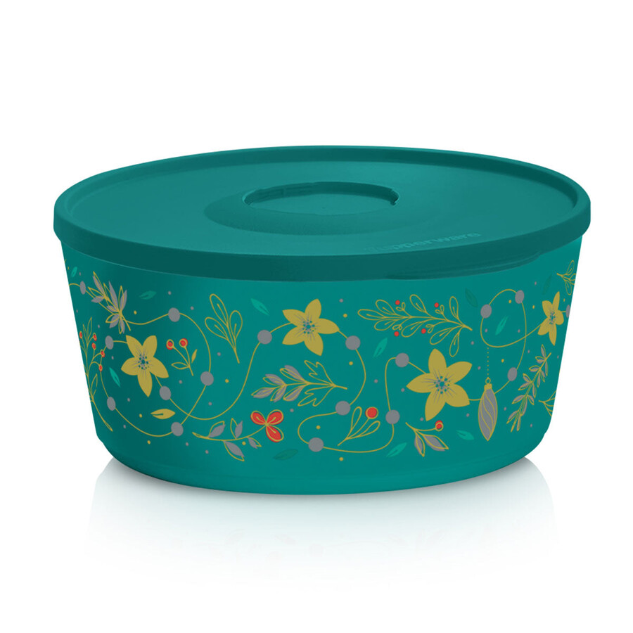 tazón para servir tupperware holiday holly almacenamiento de alimentos 18 tazas 4.3 verde misterioso