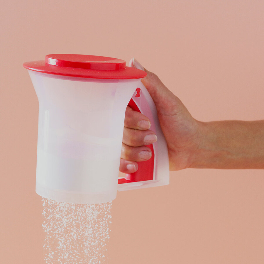 tupperware sift n store recipiente para tamizar y almacenar 8.8 oz 250 chili