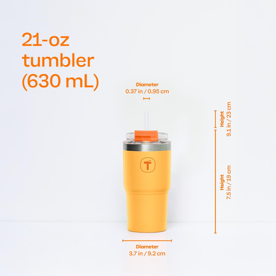 vaso tupperware big t 630 ml naranja atardecer