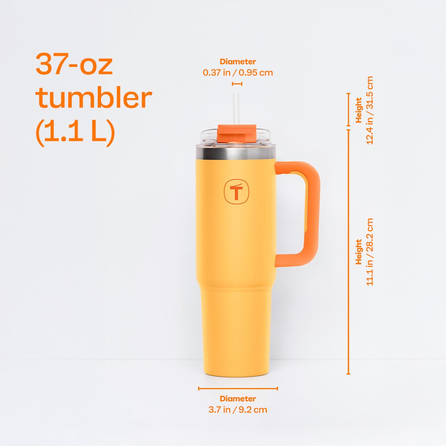 vaso tupperware big t 37 oz 1.1 l naranja atardecer