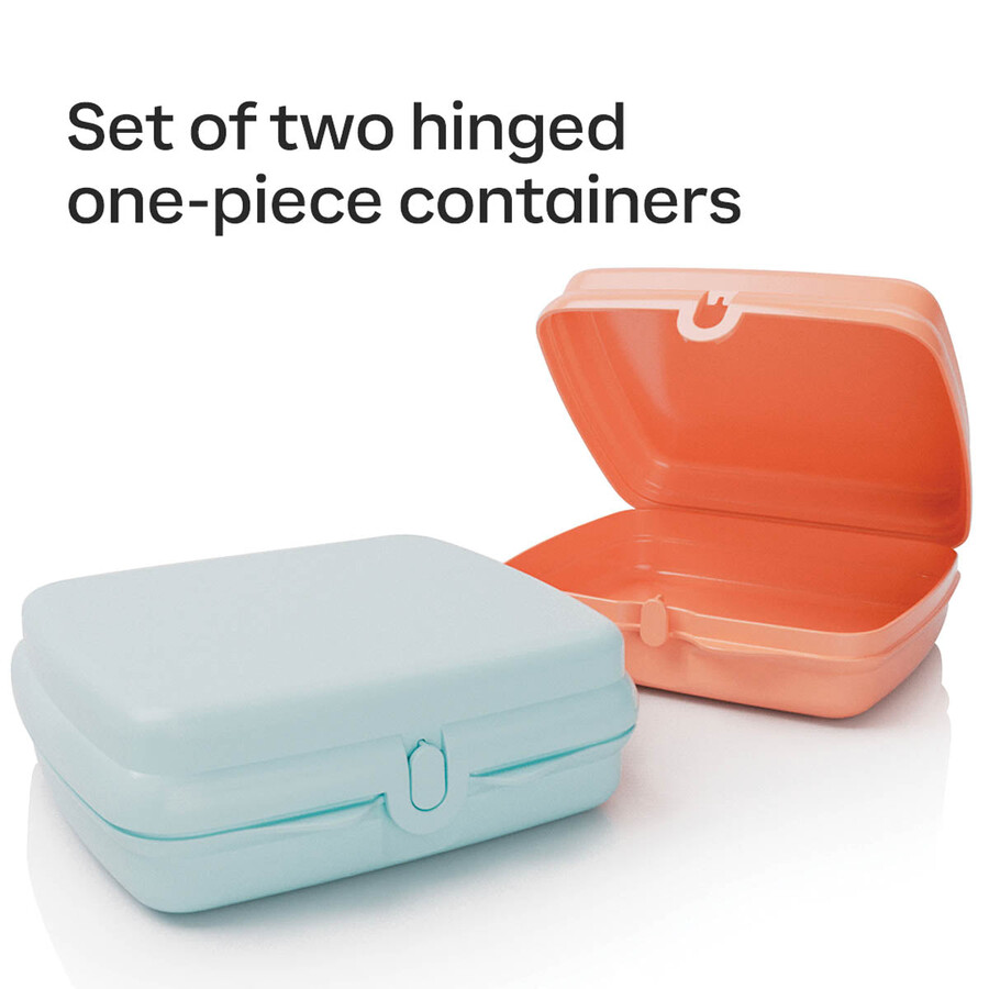 tupperware sandwich keepers - 2 loncheras fáciles de abrir para niños