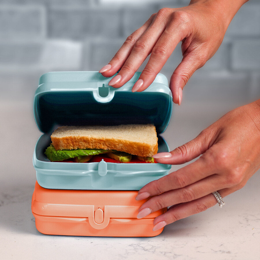 tupperware sandwich keepers - 2 loncheras fáciles de abrir para niños