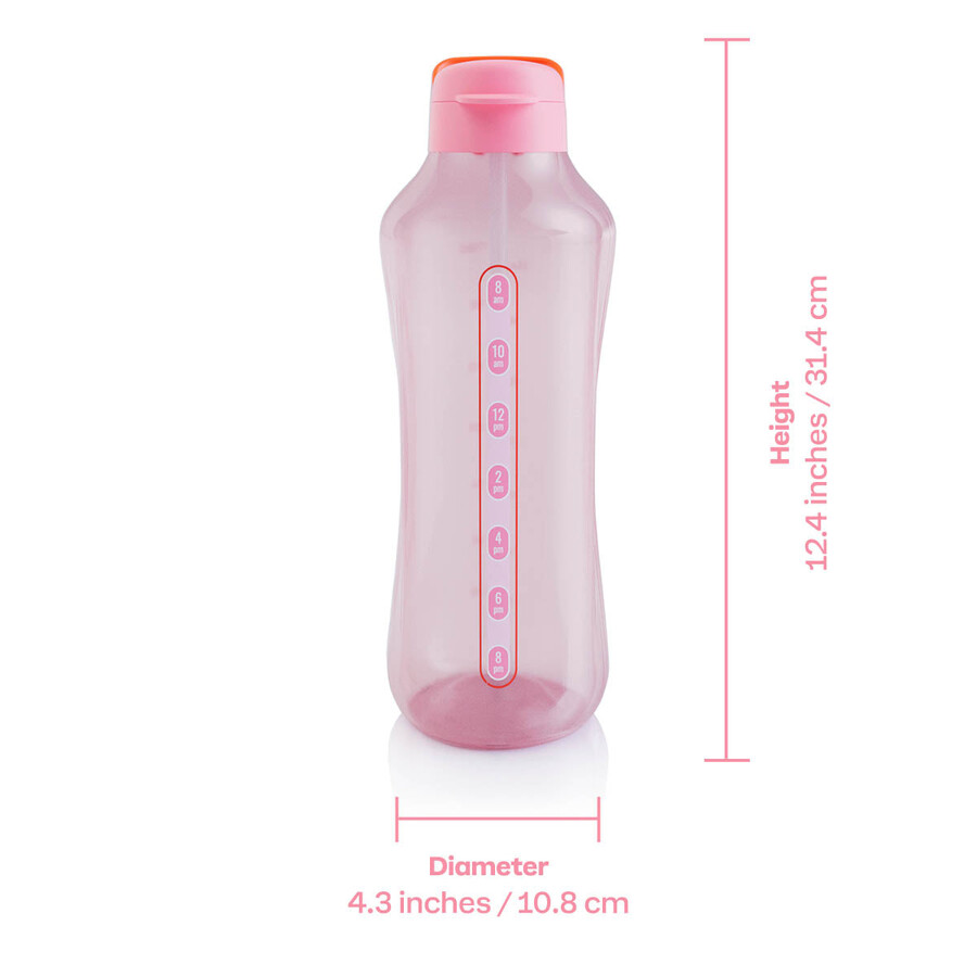 botella de agua tupperware aquavibe 2 l rosa caramelo suave
