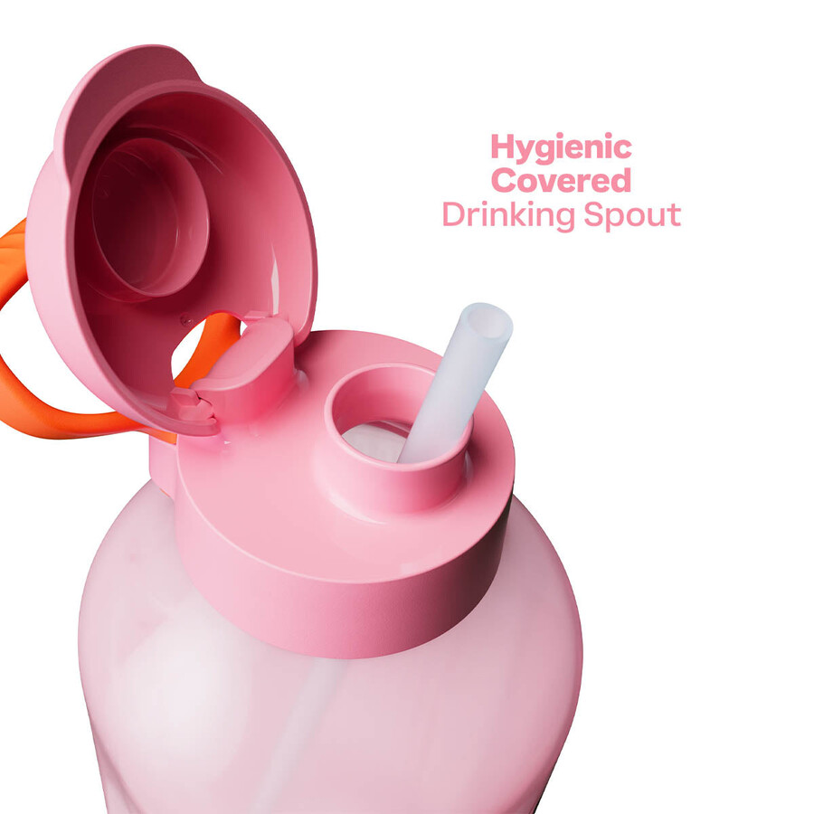 botella de agua tupperware aquavibe 2 l rosa caramelo suave