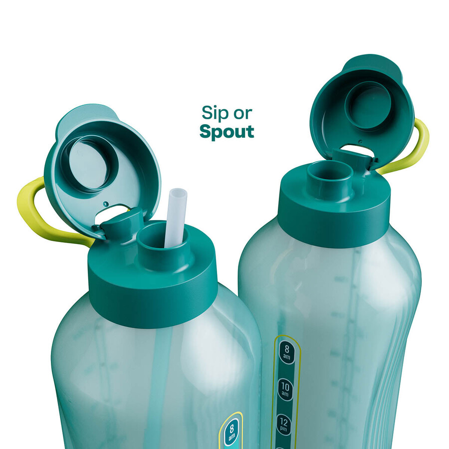 botella de agua tupperware aquavibe 2 l verde verde misterioso