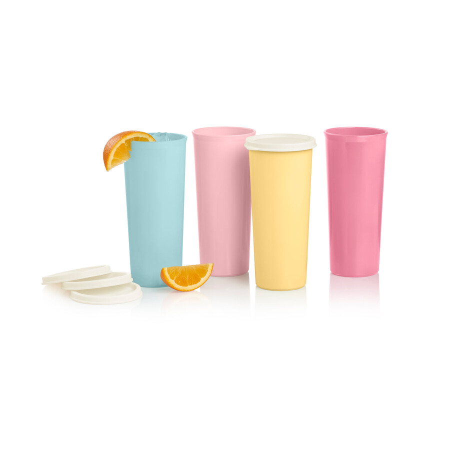 vasos vintage 470 ml amarillo azul y rosa