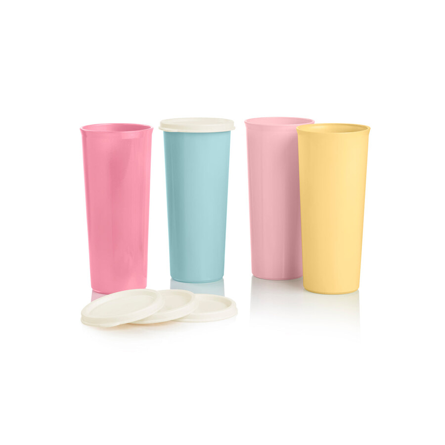 vasos vintage 470 ml amarillo azul y rosa